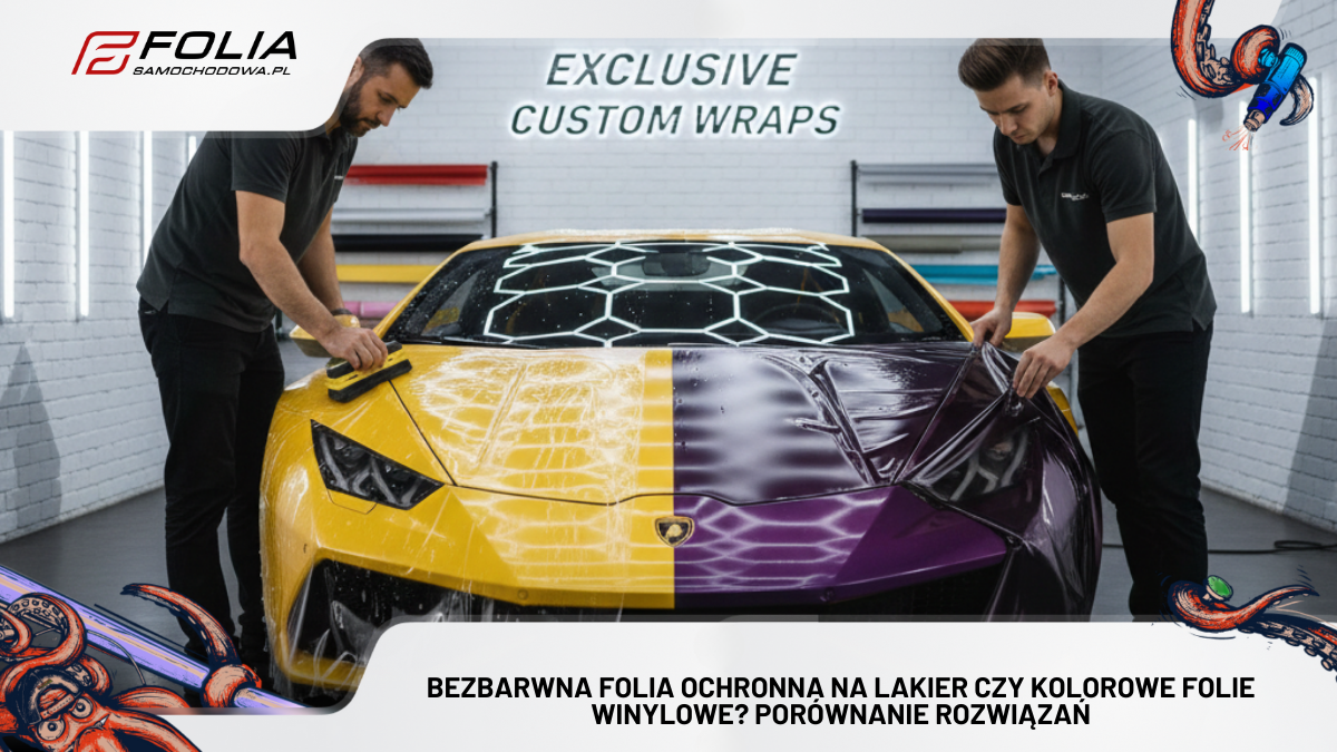 Bezbarwna folia ochronna na lakier czy kolorowe folie winylowe? Porównanie rozwiązań