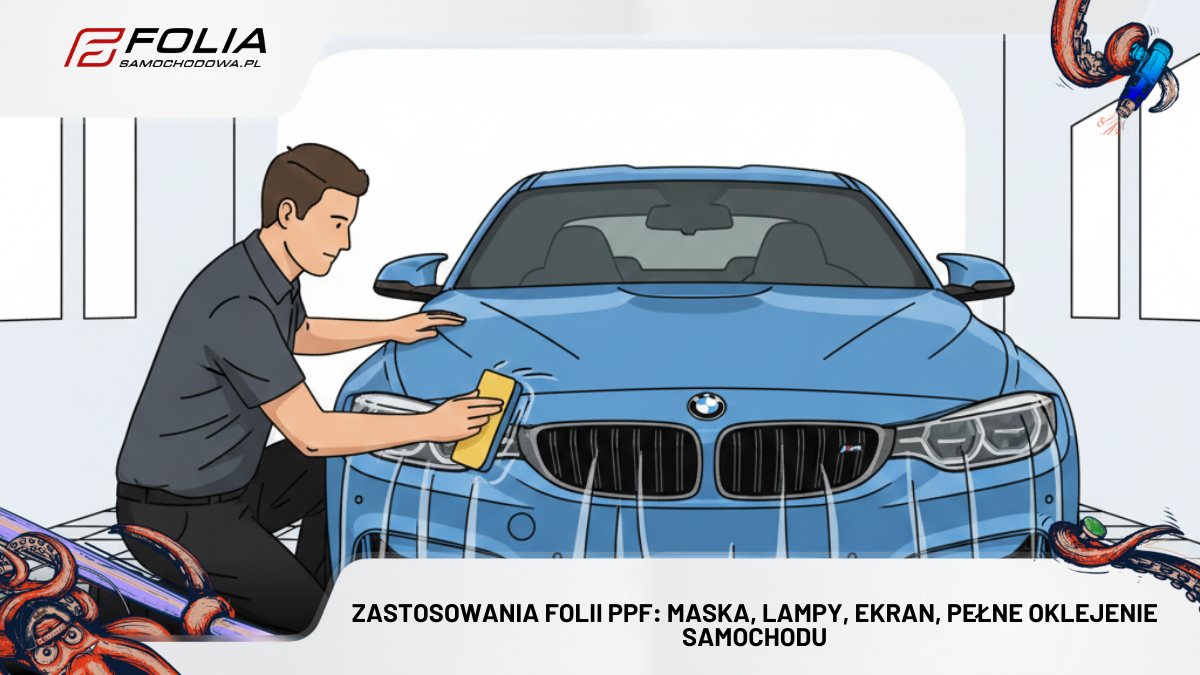 Zastosowania folii PPF: maska, lampy, ekran, pełne oklejenie samochodu