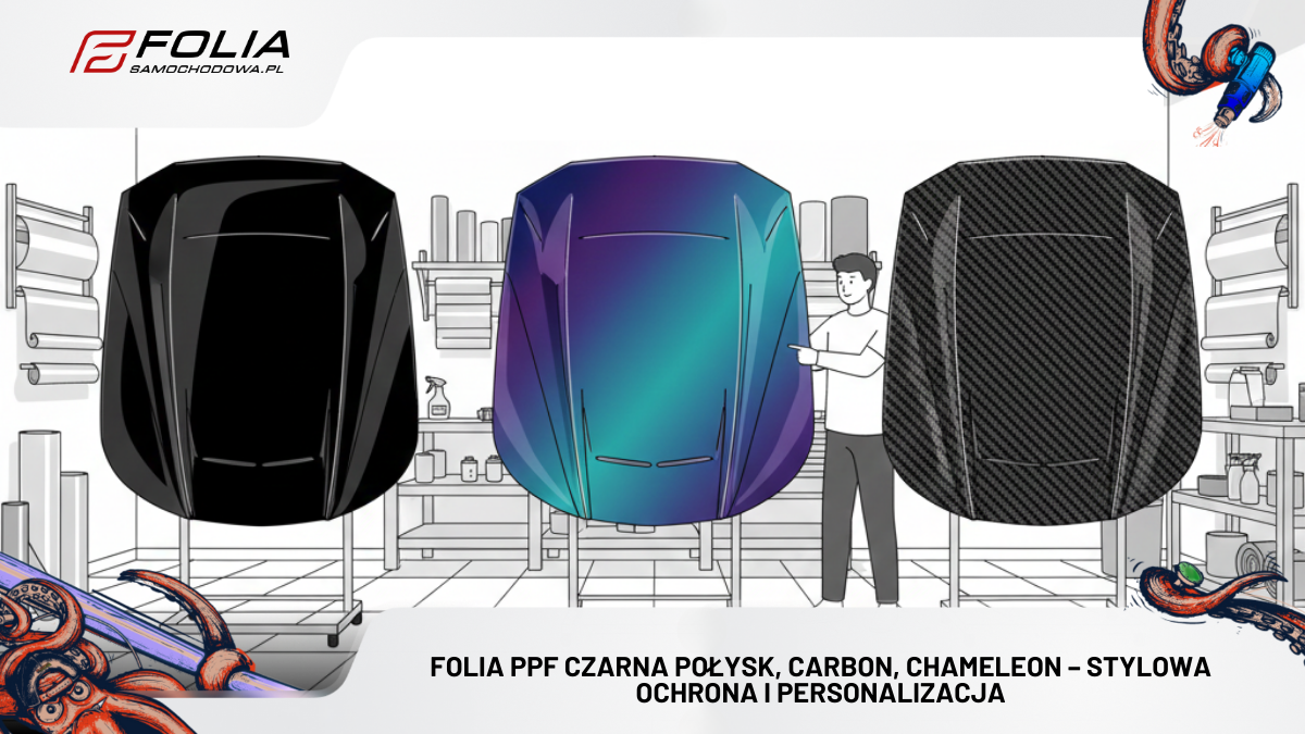 Folia PPF czarna połysk, carbon, chameleon – stylowa ochrona i personalizacja